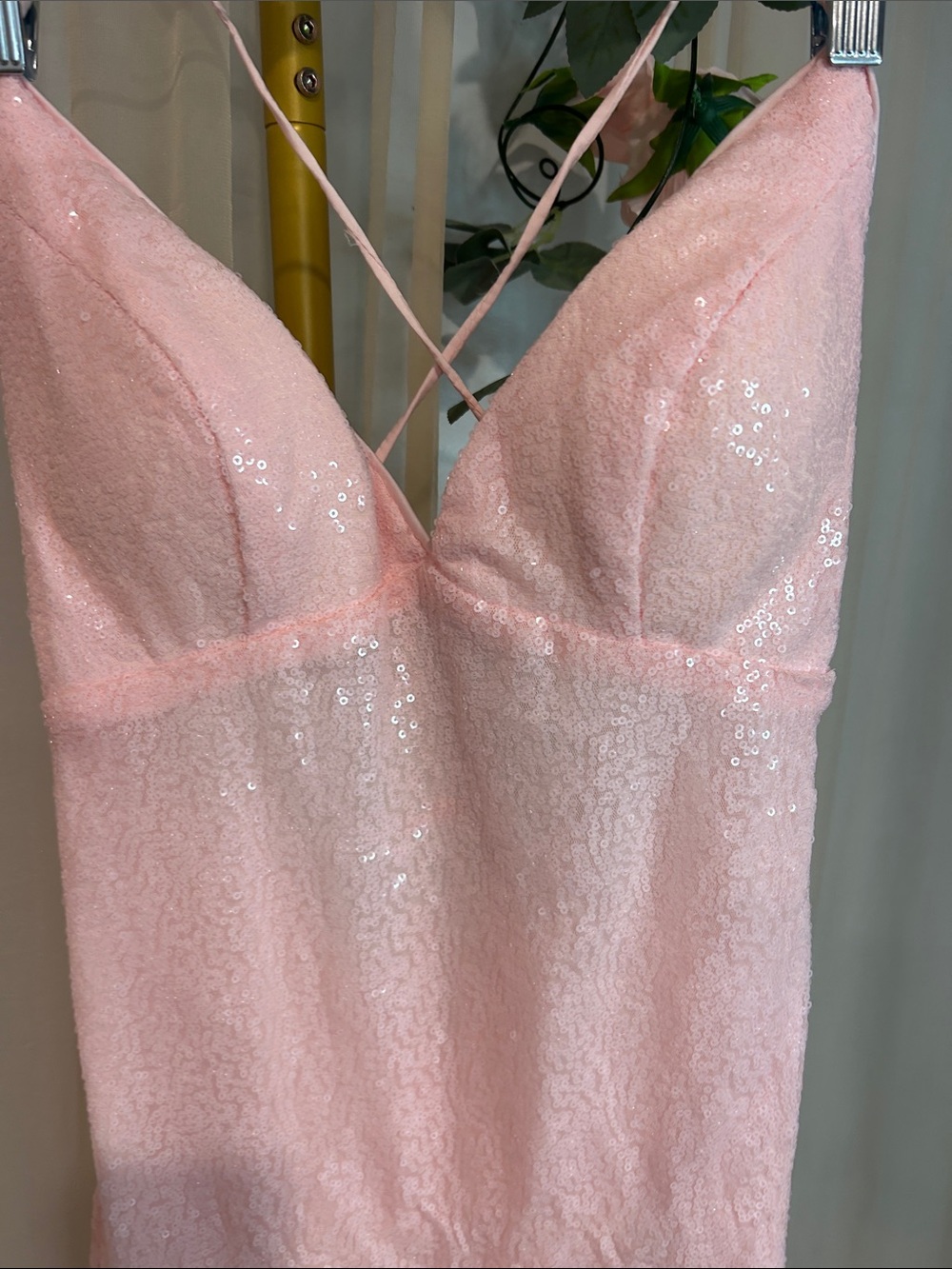 Happy Times Pink Sequin Lace-Up Back Mini Dress Size 4 NWT Party Homecoming - Picture 8 of 8